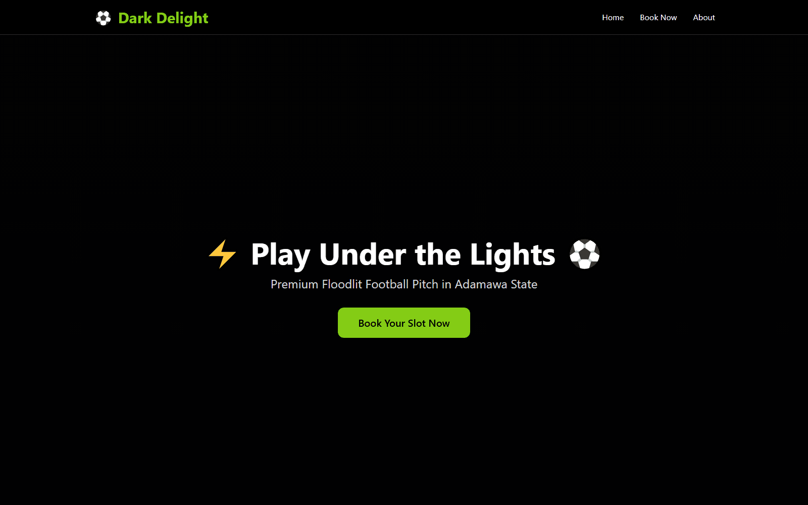 Football Pitch Booking Platform — Dark Delight